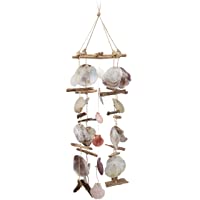 Relaxdays Carrillón de Viento Musical- Madera- Blanco- Rosa Y Lila- 88 cm